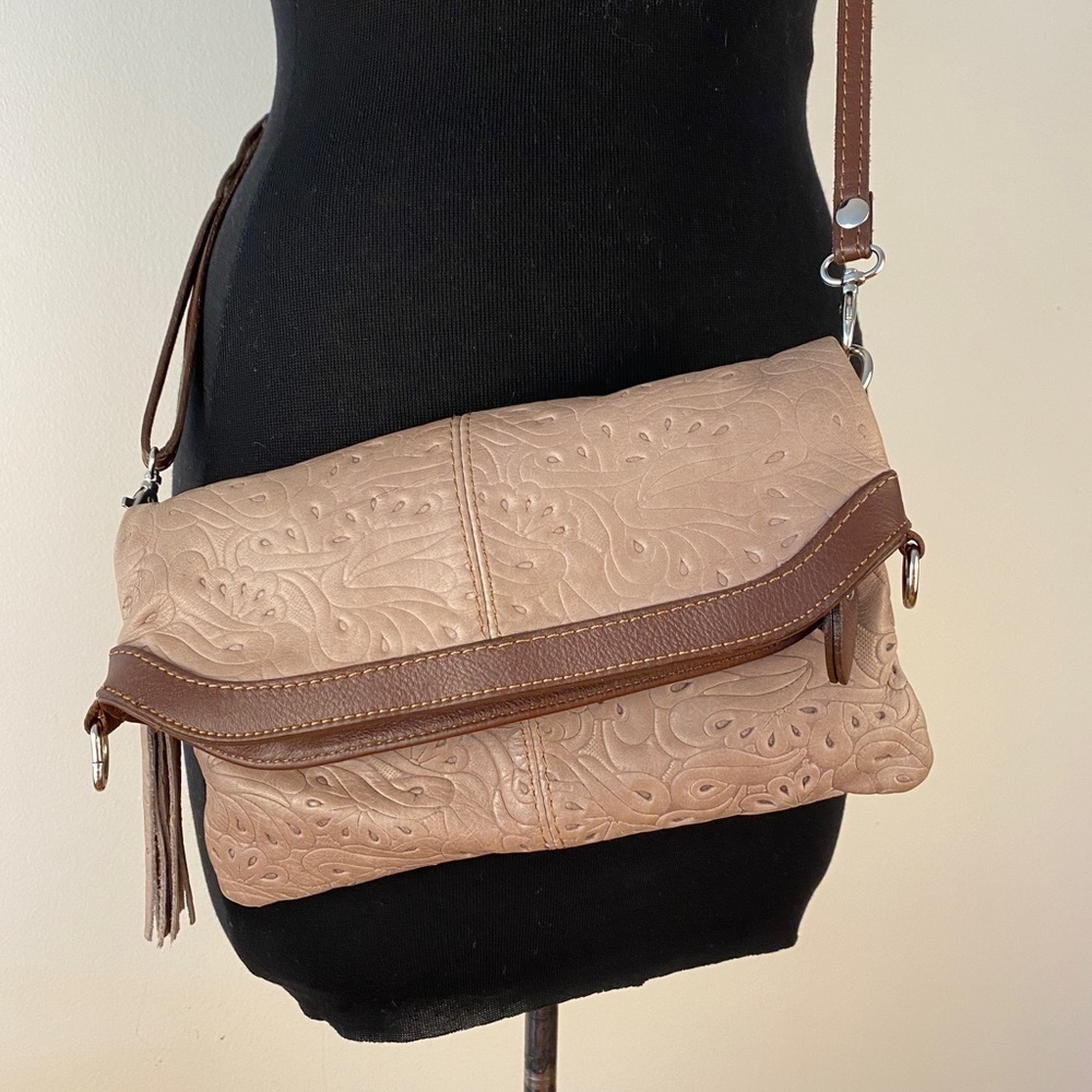 𝅺LEATHER Crossbody bag adjustable multi use zippered pockets adjustable strap